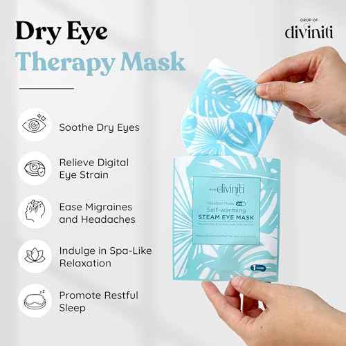 12-Pack Steam Eye Mask - Self Warming Heated Eye Mask for Dry Eyes, Up to 110F Degrees, Fast Soothing Relief - Puffy Eyes, Insomnia, Migraine - Stye Eye Treatment - Warm Compress for Eyes DiviniTi