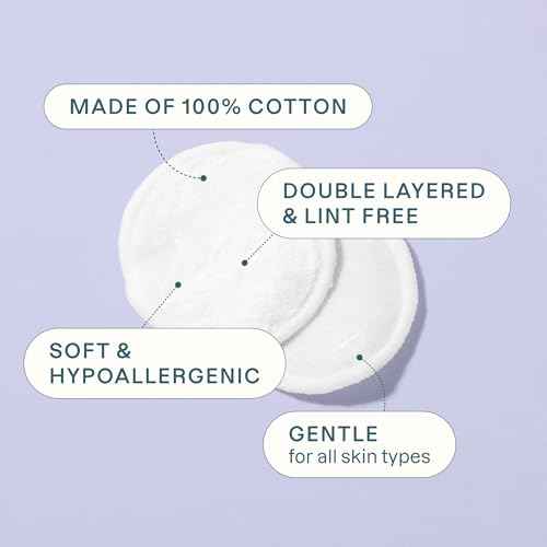 Cliganic Premium 100% Cotton Makeup Remover Pads 540 Count, (Pack of 6)