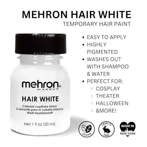 Mehron Makeup Hair White with Brush (1 oz)