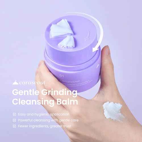 caraseoul Gentle Grinding Cleansing Balm Makeup Remover with BHA Salicylic Acid & Bakuchiol, Vegan, Non-Greasy Texture, Cleansing Oil Travel Size, Korean Skin Care, For All Skin Type (50ml/1.69 fl.oz)