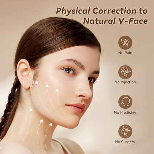 JUSRON V-Line Mask Chin Up Mask Face Strap, Soft Silicone Chin Strap V Shaped Face Mask 23-27 Inches (Pink)