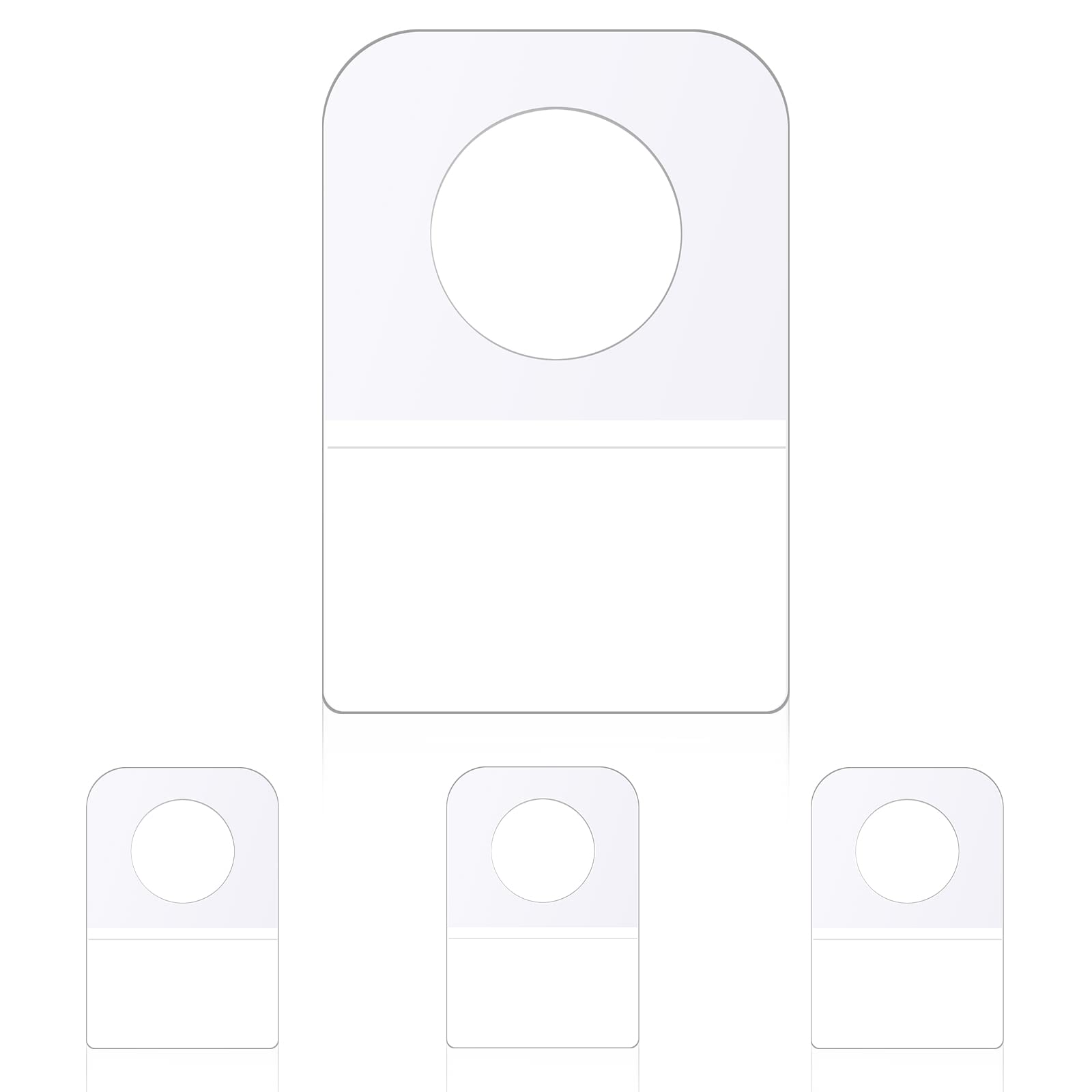 Blulu 1500 Pieces Clear Slot Hole Hang Tags Self Adhesive Hanging Tabs Plastic Retail Hang Clear Tabs Adhesive Sticker for Store Display(Chic Style,1-1/4 x 7/8 inch)