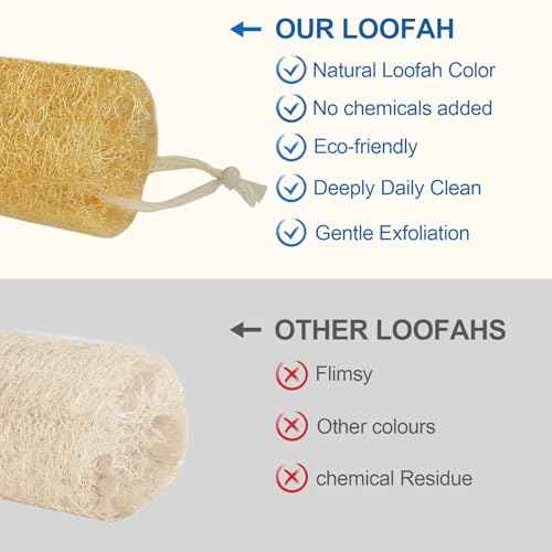 Natural Loofah Sponge (4 Packs), 6¡° Natural Loofah Exfoliating Body Scrubber Egyptian Loofa Eco 100% All Natural luffa Cleaning for Men Women Deep Clean Skin