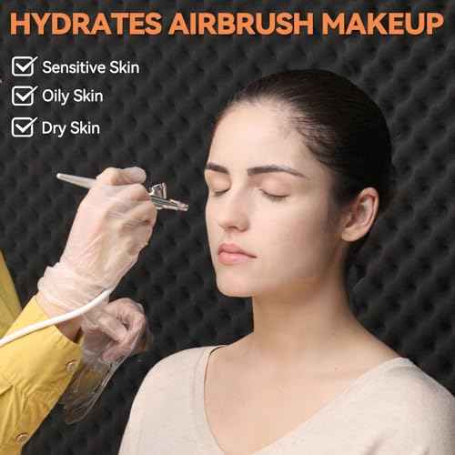 OPHIR 3x Airbrush Foundation, Fair Color Air Brush Makeup Foundation, Professional Airbrush Set for Airbrush Makeup, Includes Ivory White, Natural White & Light Brown 3 Airbrush Colors, 1oz/Bottle