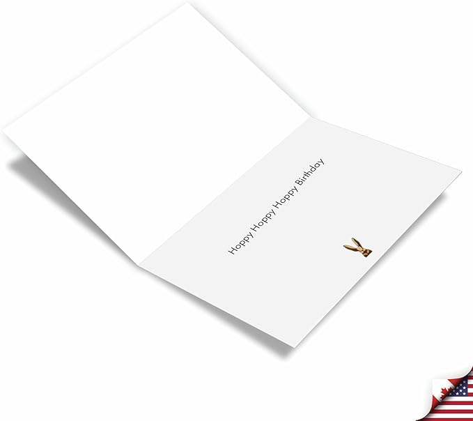 NobleWorks Birthday Greeting Card with 5 x 7 Inch Envelope (1 Card) Bday Bunnies In A Row - Rabbits C10343BBDG