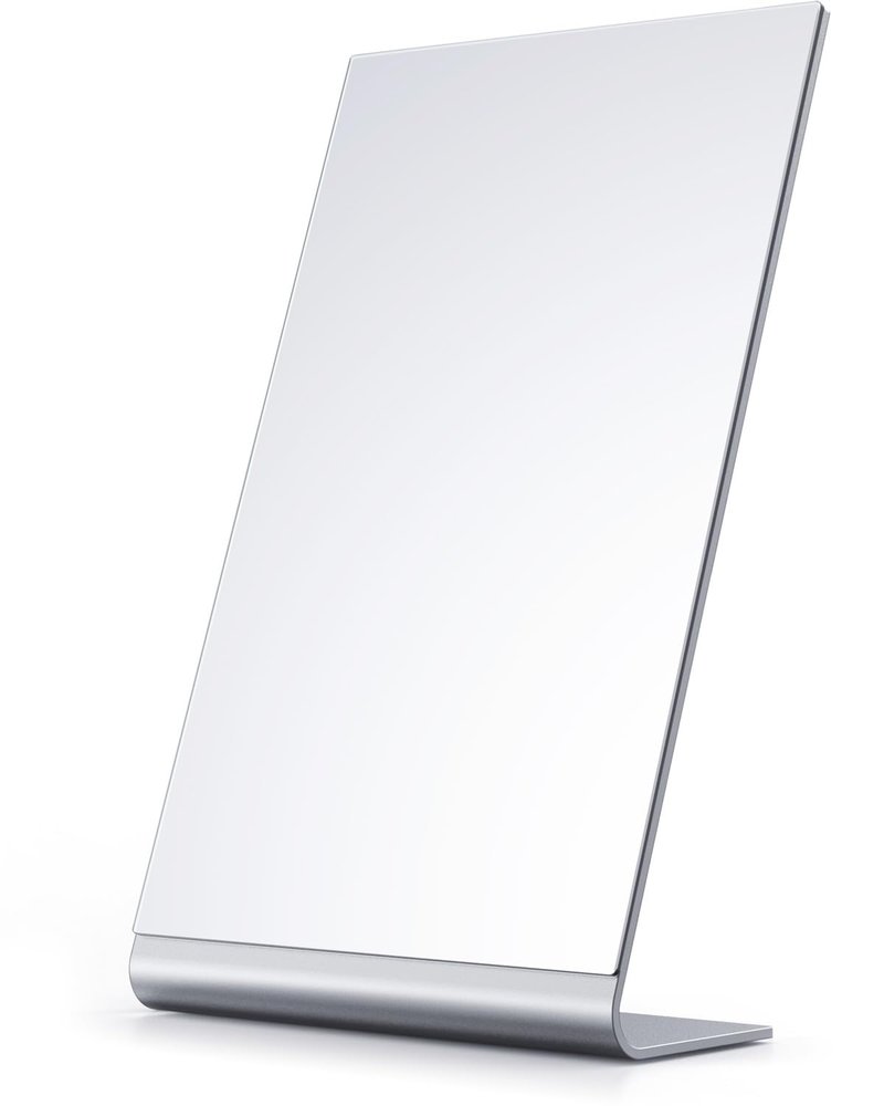 NEZZOE 12"x7" Frameless Flat Makeup Mirror, Free Standing Vanity Mirror for Bathroom Countertop, Desk or Jewelry Display, Perfect for Makeup & Shaving