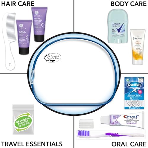 Convenience Kits International Women's Luseta Kit, Travel Size Toiletry Kit, Gifts for Women, 10 Piece Set