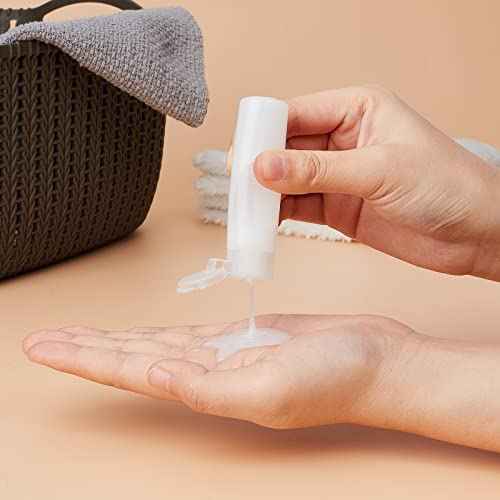 BENECREAT 10 Pack 18ml 0.6oz Small Travel Squeeze Bottles Refillable Makeup Foundation Container Travel Essentials Sample Bottles for Toiletries, Shampoo Toner Cosmetic