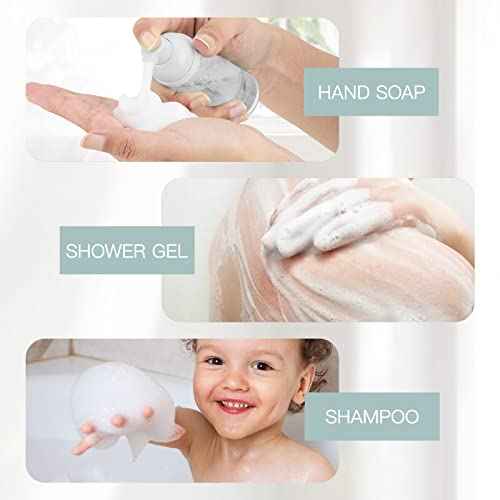2oz Foam Pump Bottle (3PCS) Empty Travel Foaming Dispenser for Hand Soap, Lash Cleanser, Shampoo (60ml, Clear