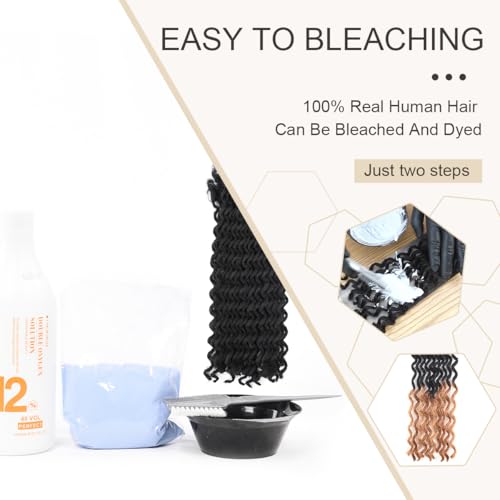 DAIXI Curly Wave Loc Extensions Human Hair, 100% Real Human Hair Dreadlock Extensions for Man/Women Handmade Permanent Dread Extensions Can Be Dyed Bleached Twisted (0.4cm, 1B, 10 Inch 30 Strands)