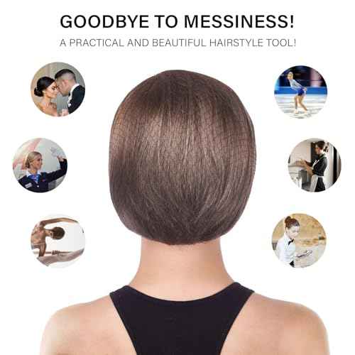100Pcs Brown Hair Nets for Women, 20 Inches 50cm Hair Net Comfortable Invisible Long Lasting Elastic Lightweight Hair Nets for Ballet Bun Girls and Women Men (100Pcs,Brown)