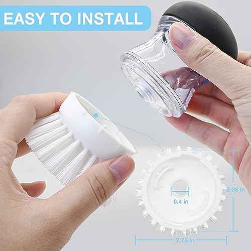4 Pack Palm Brush Refills for OXO Soap Dispensing Palm Brush, Palm Brush Replacement Head