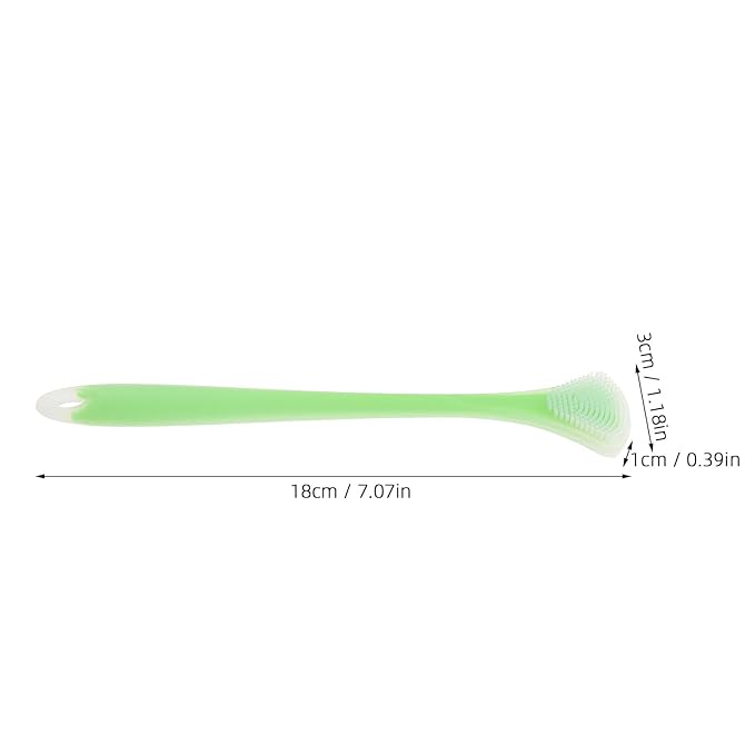 Silicone Tongue Scraper Double-Sided Tongue Cleaner for Adults Oral Care Tool Breath Freshening Portable Handheld Mint Green