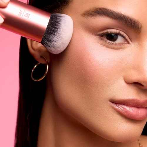 Real Techniques Bubble Blending Makeup Brush, Multipurpose Foundation Brush For Liquid, Cream, & Powder Products, Unique Round Brush Head, Synthetic Bristles, Vegan & Cruelty Free, 1 Count