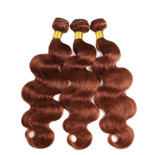 Reddish Brown 33 Human Hair Bundles 22 24 26 Inch Body Wave Bundles Human Hair Unprocessed 11A Brazilian Virgin Hair Weave 3 Bundles for Black Women