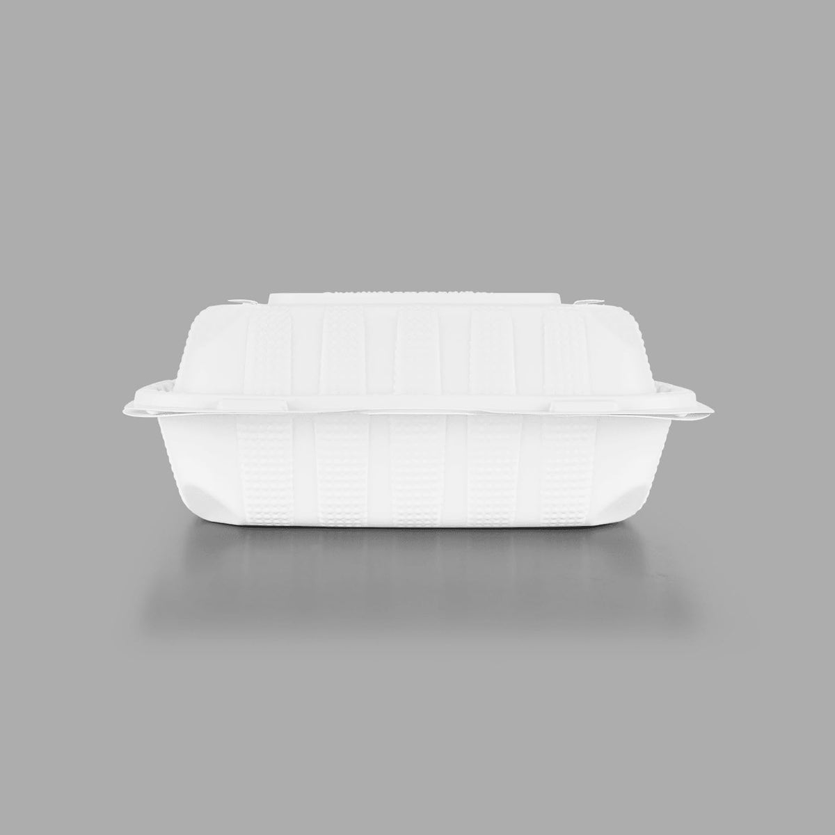 KARAT EARTH Clamshell Take Out Food Containers [8"x8" - 200 ct] To Go Containers | Microwavable, Freezer Safe, Soak-Resistant, Durable, Stackable | Vented for Hot/Cold Foods, White