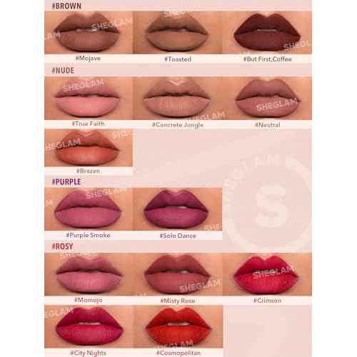 SHEGLAM Lip Liner Creamy Matte Pencil High Pigment Not Easy to Fade Silky Smooth Matte Contour Tint Lip Makeup-Neutral