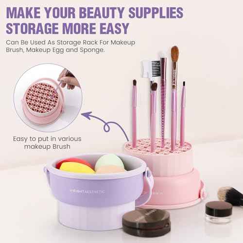 Makeup Brush Cleaner Mat 3 in 1 Silicone Makeup Brush Cleaner Bowl Cosmetic Brushes Cleaning Tool Organizer for Storage and Air Drying£¨Khkai