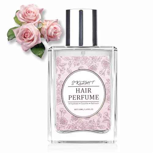 Hair Perfume for Women, Pheromones Perfumes Oil & Hair Shine Body Spray With Long-Lasting Rose Floral Fragrance, Nourishing & Hydrating Portable Daily Rose Body Mist, Light Perfume Gift for Women 50ML