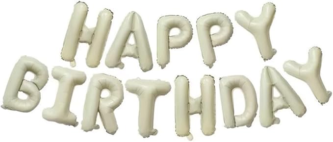 Letter Balloons 16 Inch Mylar Foil Alphabet Balloon Letter A-Z Cream White Balloons Set for Wedding Birthday Party Decoration Banner 26pcs
