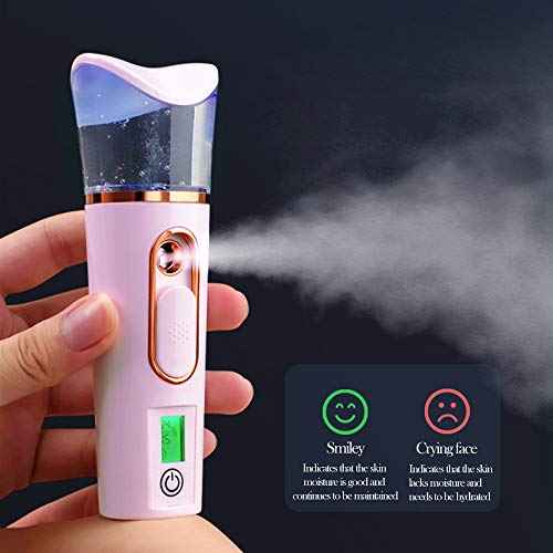 Nano Facial Mister with Skin Analyzer Moisture Tester, FANTEXY Portable Mini Cool Face Mist Steamer with USB, Handy Facial Sprayer for Eyelash Extensions, Face Moisturizing,Hydration Refreshing