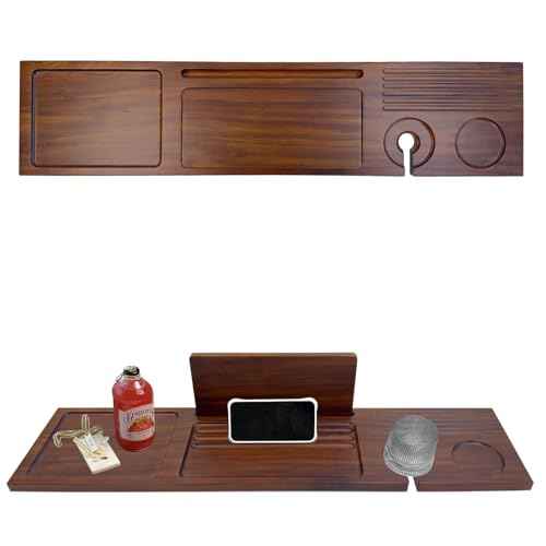 Walnut Bathtub Tray (31"x8"x1"), Luxury Bath Table Tray for Tub Ideal Bathroom Accessories for Women House Warming Gifts