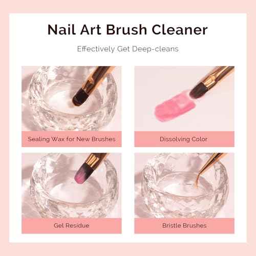 MelodySusie Nail Brush Cleaner, Acrylic Gel Nail Brushes Cleaning & Restoration Wax and Gel Removing Solution for Manicure Salon at Home 80ml/2.71fl.oz