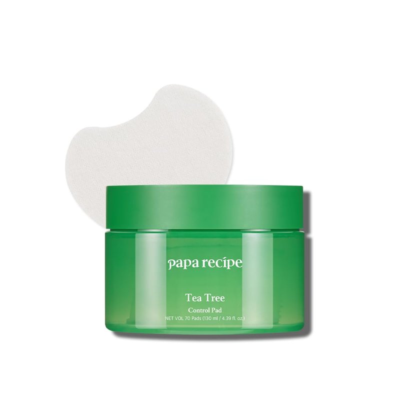 Papa Recipe Tea Tree Control Pad - Soothing Facial Toner Pads with Tea Tree, Gentle PHA Exfoliation, Moisturizing & Calming, Sensitive & Acne-Prone Skin, Korean Skin Care Pads 4.39 fl.oz, 70 Count