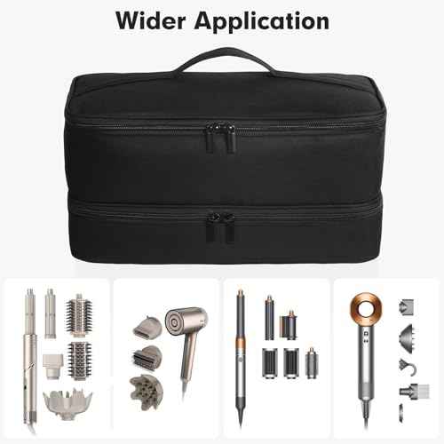 Double-Layer Carrying Case for Shark Flexstyle, Travel Case for Shark Flexstyle/FlexFusion, Portable Storage Organizer bag for Shark Flexstyle/Dyson Airwrap Styler and Attachments