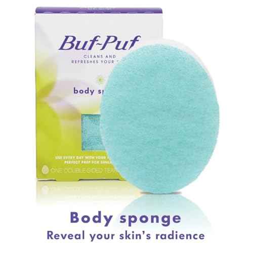 Buf-Puf Body Sponge, Bath Sponge, Dermatologist Developed, Cleanses Skin of Dirt, and Excess Oil, Reusable, Exfoliating, 6 Count