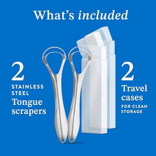 Mouthology Tongue Scraper for Adults (2 Pack), Reduce Bad Breath, Metal Tongue Scraper, Tongue Cleaner, Tongue Scraper, Stainless Steel Tongue Scraper, Tongue Cleaner for Adults, Tongue Scrubber