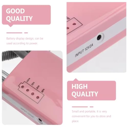 Electric Nail Drill Machine 30000rpm High Speed Nail Polishing Machine with 6 Grinding Heads 100?240V Rechargeable Lithium Battery ABS Material for Manicure Salon or Home Use (US