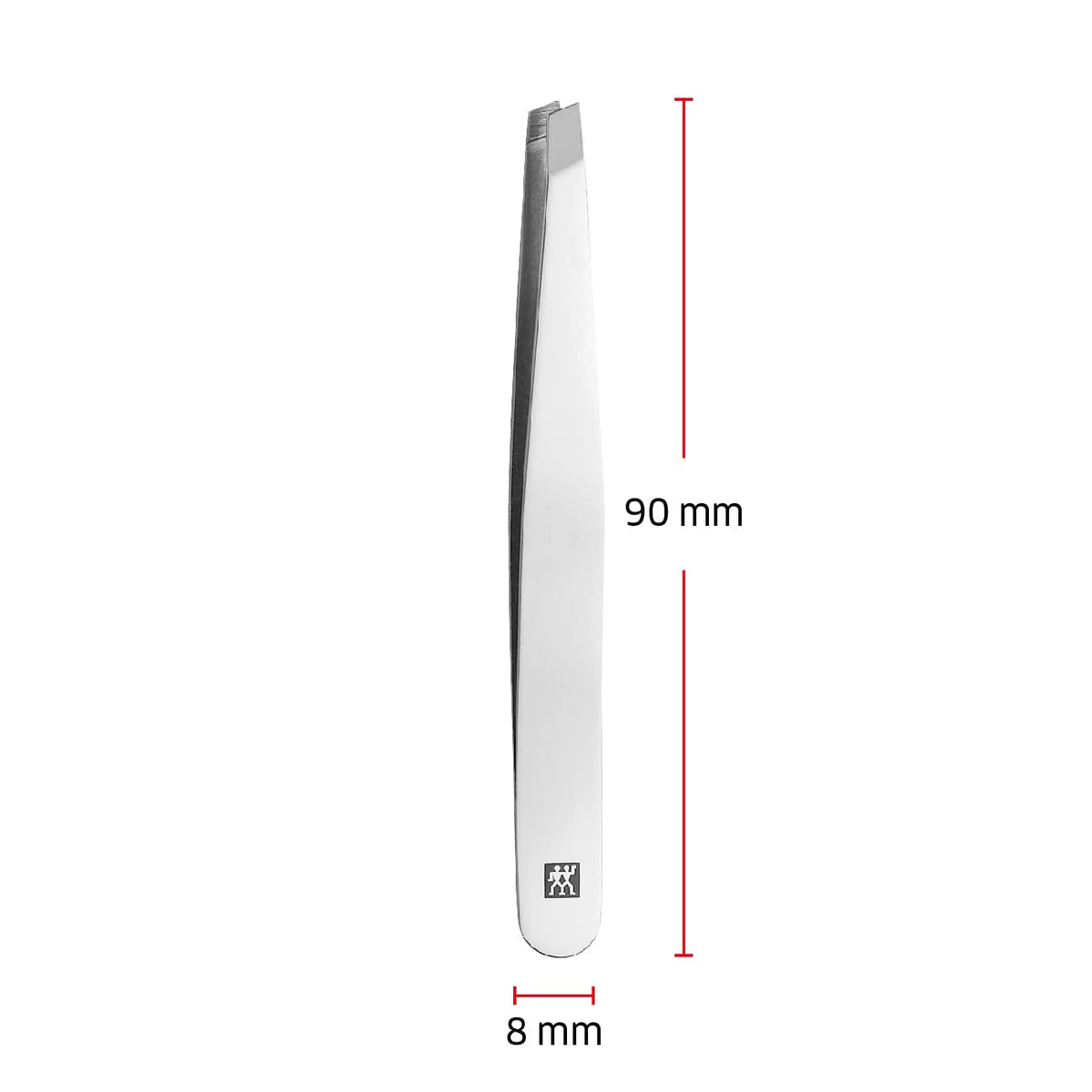ZWILLING Slant Tweezer (plucking eyebrows, removing splinters, hand-finished, roughened tips), Polished, Silver, 3.5 inch