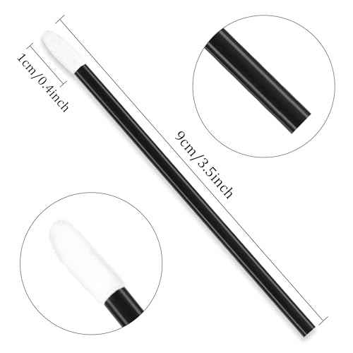 Chanaco 700Pcs Lip Wands Applicators Disposable Black Lip Brushes for Lipstick Lip Gloss Testers Wands Lint Applicator Makeup Beauty Tools for Women