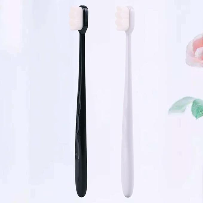 2PCS Portable Wave Toothbrush with Plastic Handles Soft Bristles for Gentle Gum Care Compact Travel and Camping Oral Hygiene Lightweight and Reusable for Home Go Use
