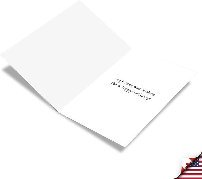 The Best Card Company - 1 Happy Birthday Greeting Card - Adorable Animals, Cute Bday Notecard with Envelope - Wild Kisses Giraffe C9280ABDG