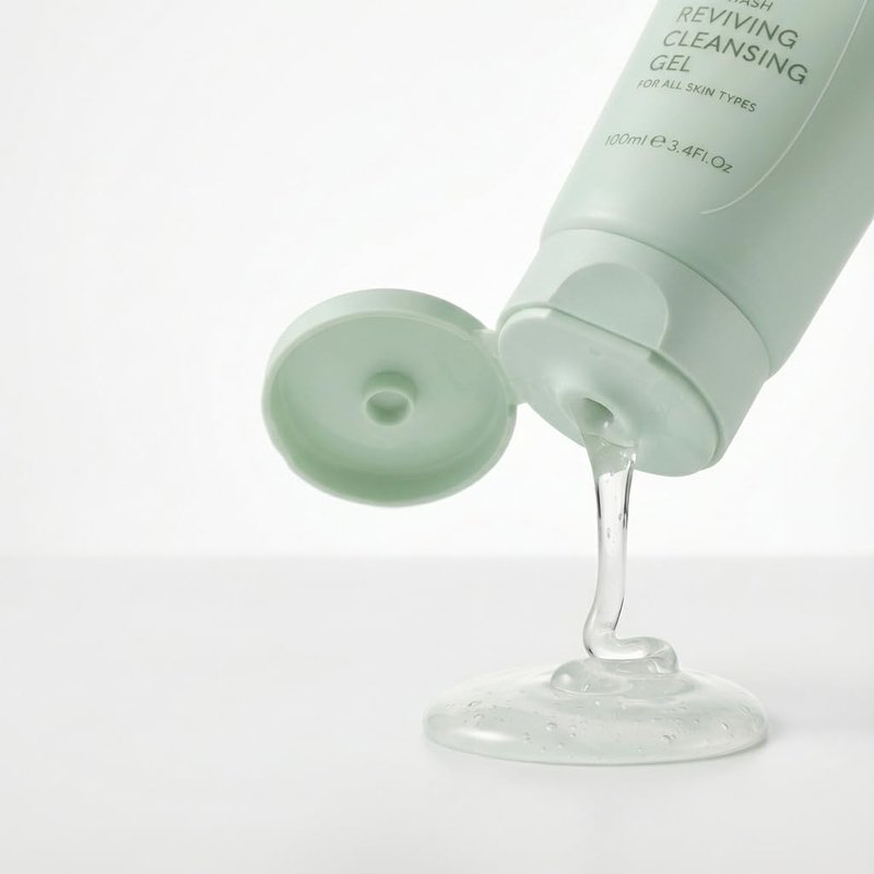 SEACRET Dead Sea Reviving Cleansing Gel - Gentle Facial Cleanser with Fruit AHAs & Minerals, Hydrating Foaming Face Wash, Naturally Scented with Lavender & Sage, All Skin Types, 3.4 Fl Oz / 100 ml