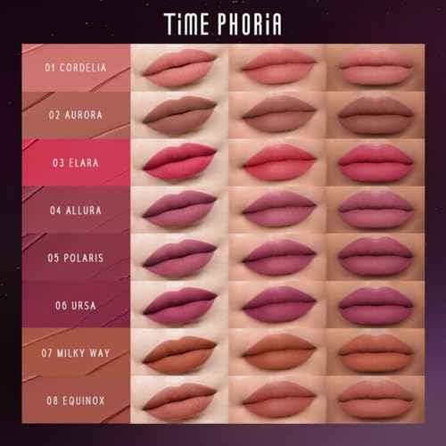 NEBULA VELVET LIP CREAM-Long Lasting Lip Stain, Waterproof and Transferproof Lip Tint, Matte Finish, Smooth Out Lip Lines, Lightweight & High Coverage, Stocking Stuffers (01 CORDELIA)