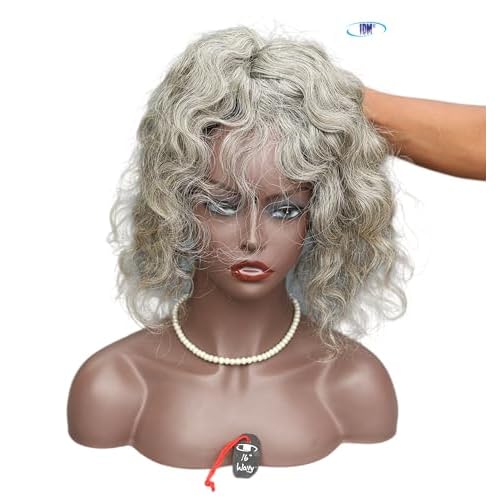 Salt & Pepper Wavy Natural Gray Indian Raw Hair Extension (16" Wavy One Bundle)