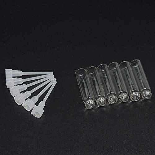 Teensery 100 Pcs Empty Perfume Sample Bottles Mini Glass Refillable Sample Vial Containers with Clear Cap for Aromatherapy, Essential Oil, Fragrance and Liquid (1ml)