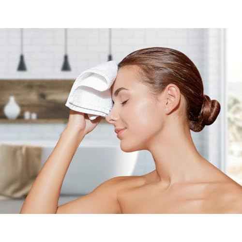 Avalon Towels Cotton Washcloths ? (Pack of 60) Size 12x12 Inches, 100% Ring Spun Cotton, Soft & Absorbent Face Towels, Gym Towels, Hotel and Spa Quality, Reusable Fingertip Towels (White)
