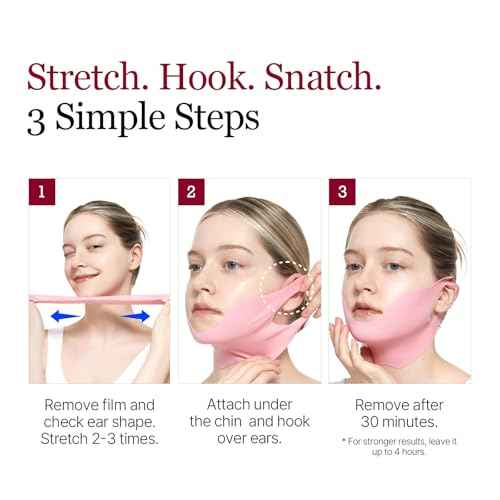 ROUND LAB Camellia Deep Collagen V Lifting Gel Mask 4EA | Double-chin Mask, Instant Cooling & Depuffing, Face Toning Belt, Collagen V-line, Improves Sagging Skin, Lifting & Firming 10g/0.35oz