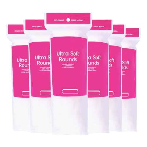 600 PCS Cotton Rounds ? 100 Count (Pack of 6) - Soft, Absorbent, Face Pads for Makeup Removal, Skincare, Skin Care and Facial Cleansing - Lint Free