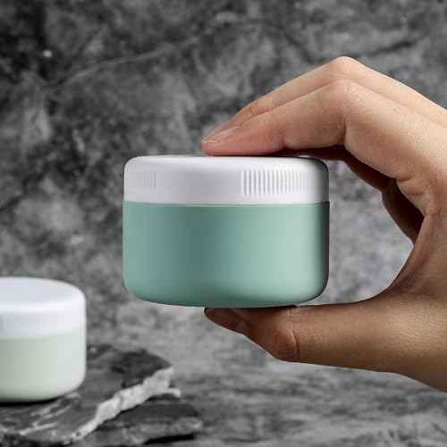 Travel Containers for Toiletries, Silicone Cream Jars BPA-Free, Leak-proof 2oz Travel Size Containers, Portable Size Silicone Jars with Lid for Cosmetic Face Hand Body Cream (4 Pack)