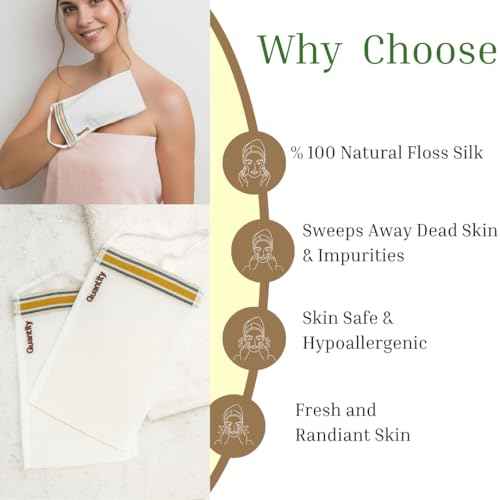 Turkish Hammam Exfoliating Mitt ? 100% Natural Floss Silk Kese Glove, Deep Body Scrubber & Dead Skin Remover for Smooth Radiant Skin, Spa Quality Exfoliator (2 Pack)