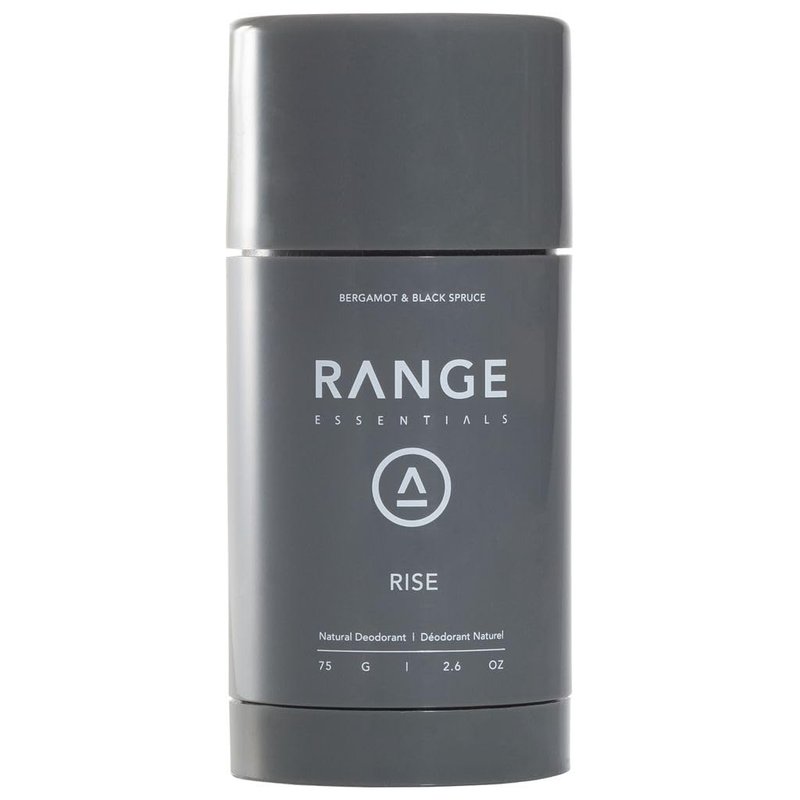 Range Essentials Rise Natural Deodorant, Bergamot Scent, Aluminum-Free, Baking Soda Free, Travel Size, Sensitive Skin, Long-Lasting Odor Protection, Arrowroot, Gentle Formula, Stick, 75g (2.6oz)