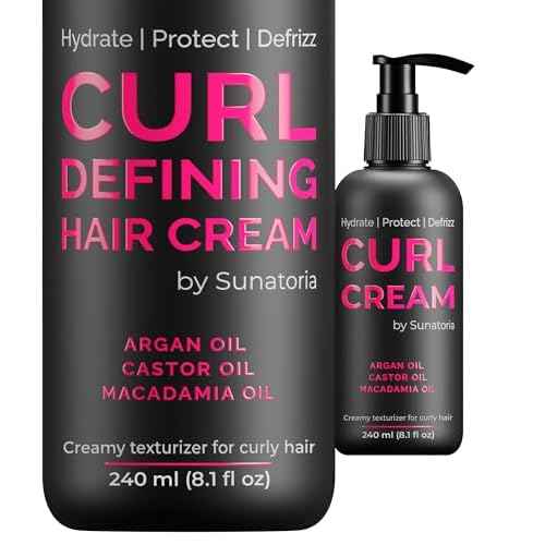 Curl Cream ? Lightweight Leave-In Curl Defining Cream for Curly & Wavy Hair, Anti-Frizz Moisturizer and Curl Activator Texturizer with Macadamia and Argan Oil, 8.1 fl oz