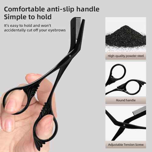 Eyebrow Scissors Trimmer with Comb Gift for Men and Women Stocking Stuffers