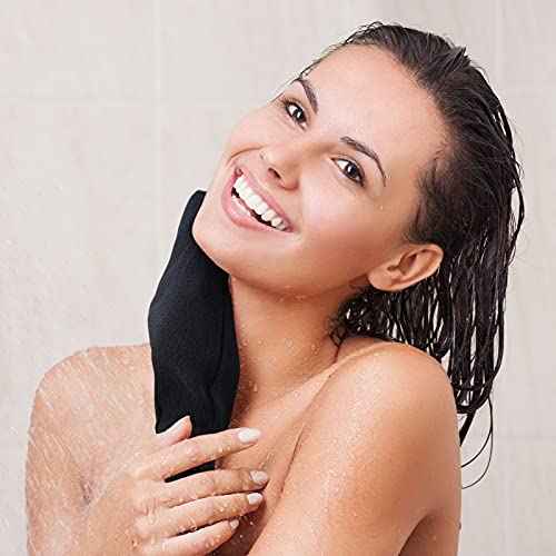 Tatuo 4 Pieces Korean Exfoliating Mitts Deep Exfoliating Gloves Body Scrubber for Bath Shower Dead Skin Remover Keratosis Pilaris