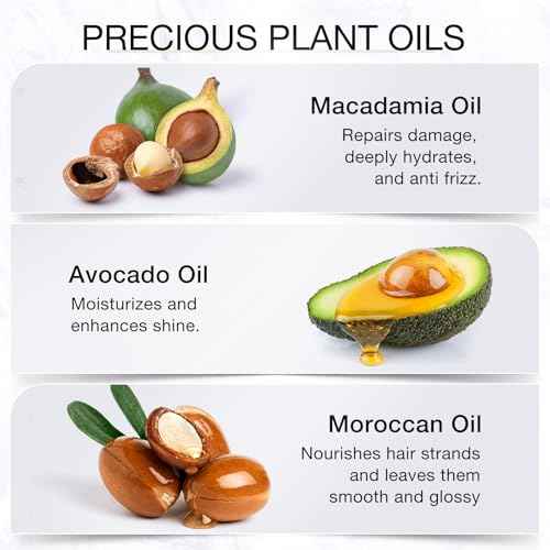 Hair Oil - 40 Hair Care Capsules - No Rinse - Hair Serum with Argan Oil, Macadamia & Avocado Oils - Vitamins A, E, & Pro B5 - Hair Gloss - Conditioner for Women & Men